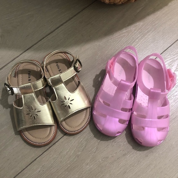 Felix & Flora And Old Navy Shoes Bundle Gold & Pink Size 9 - Picture 1 of 4